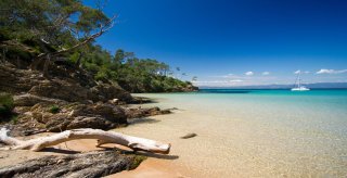 Het strand Notre Dame op het eiland Porquerolles.